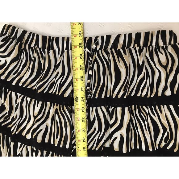 Zebra Print Skirt Womens 16 Peasant Outer Sheer & Black Slip Alfred Dunner Knee - Picture 6 of 6